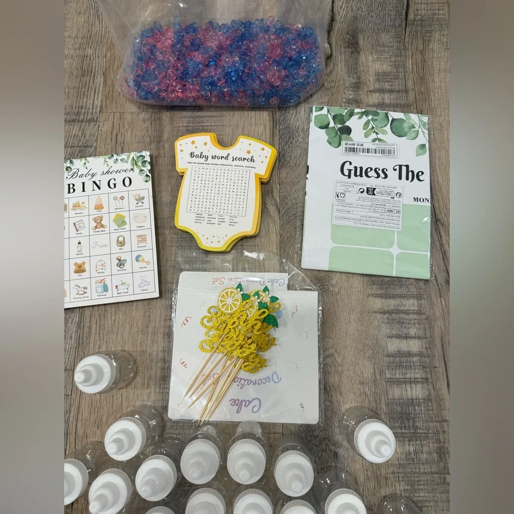 Baby Shower / Gender Reveal - Bundle of Party Decor / Games / Party Favors